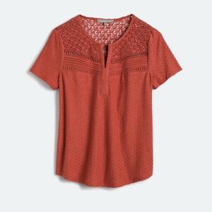 Daniel Rainn Dixie Swiss Dot V-Neck Top size small
